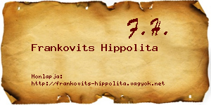 Frankovits Hippolita névjegykártya